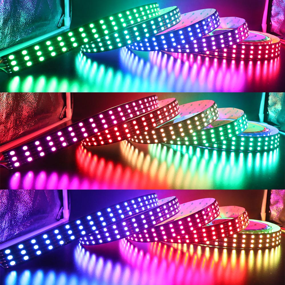 DC24V Brightest Triple Rows TM1934 5050SMD Breakpoint-Resume 16.4Ft 900LEDs Addressable RGB LED Strip Lights